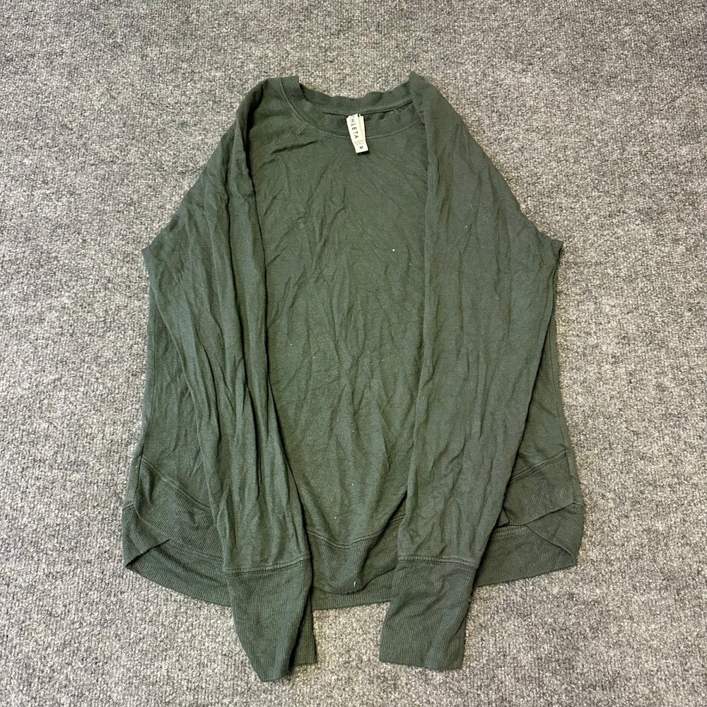 Athleta Sweatshirt Womens Size M Green Crew Neck Long Sleeve Activewear Pullover